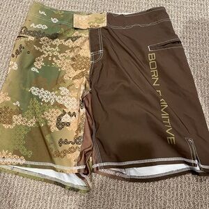 Born Primitive Brown and Camo Patterned Shorts